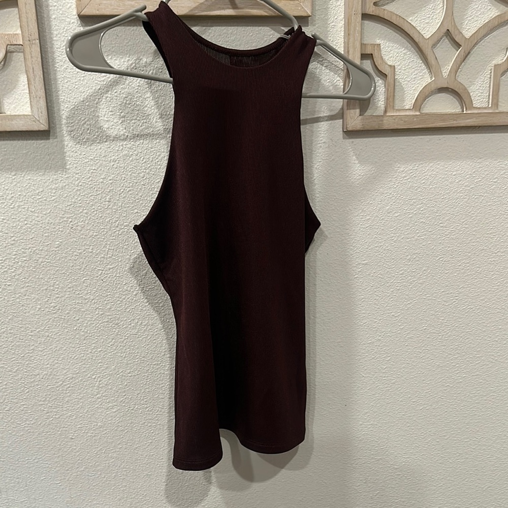 a new day Dark Brown Tank Top
